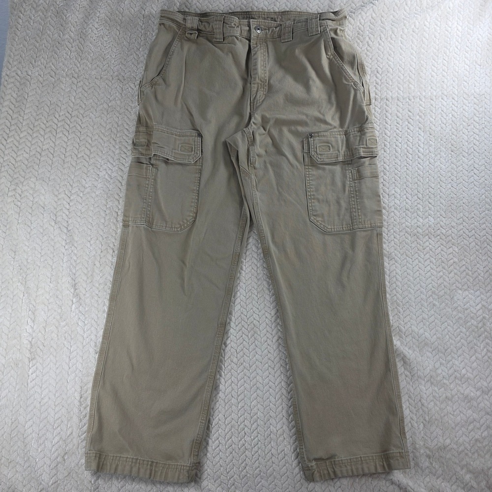 Duluth Trading Co Men‎ 36x32 (30.5) Tan Cargo Pants Flex Fire Hose Workwear